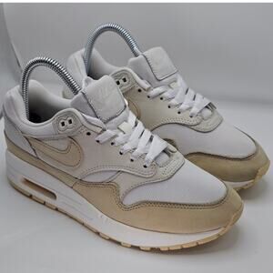 Nike Air Max 1 Premium Sanddrift Womens 7 UK 4.5 Sneakers White Cream FB5060-100